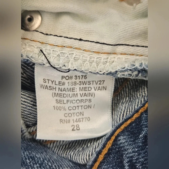 NWOT Re/done high rise stove pipe straight jeans in medium vain denim size 28 - Picture 6 of 8